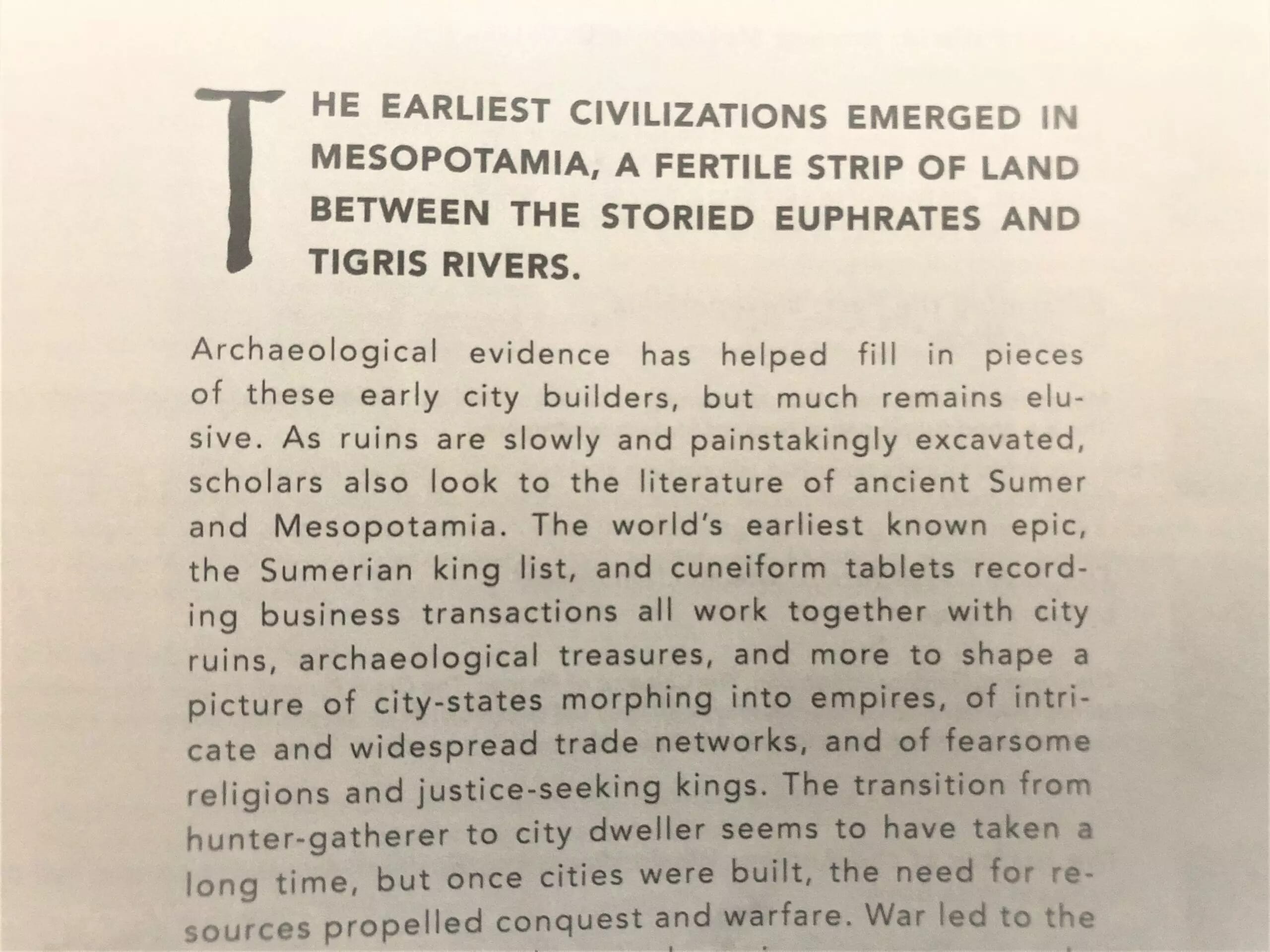 A little text in the guidebook helps students connect archeology with the literature curriculum for a fuller understanding of history.