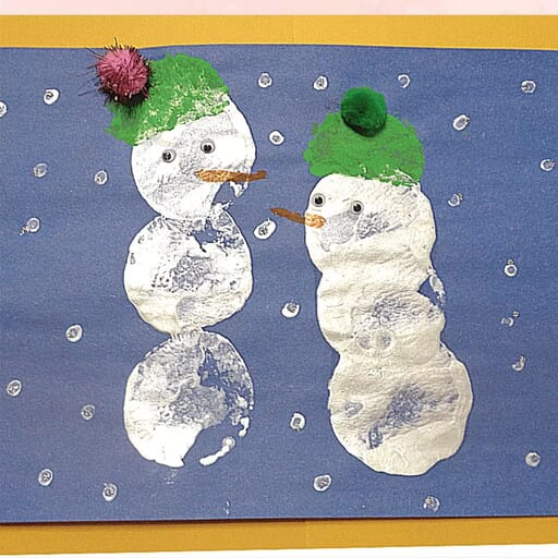 How to Make Adorable Snowman Art for Kids Add googly eyes and nose.