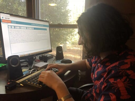Writing in the Prospero editor available on the Bardsy platform.