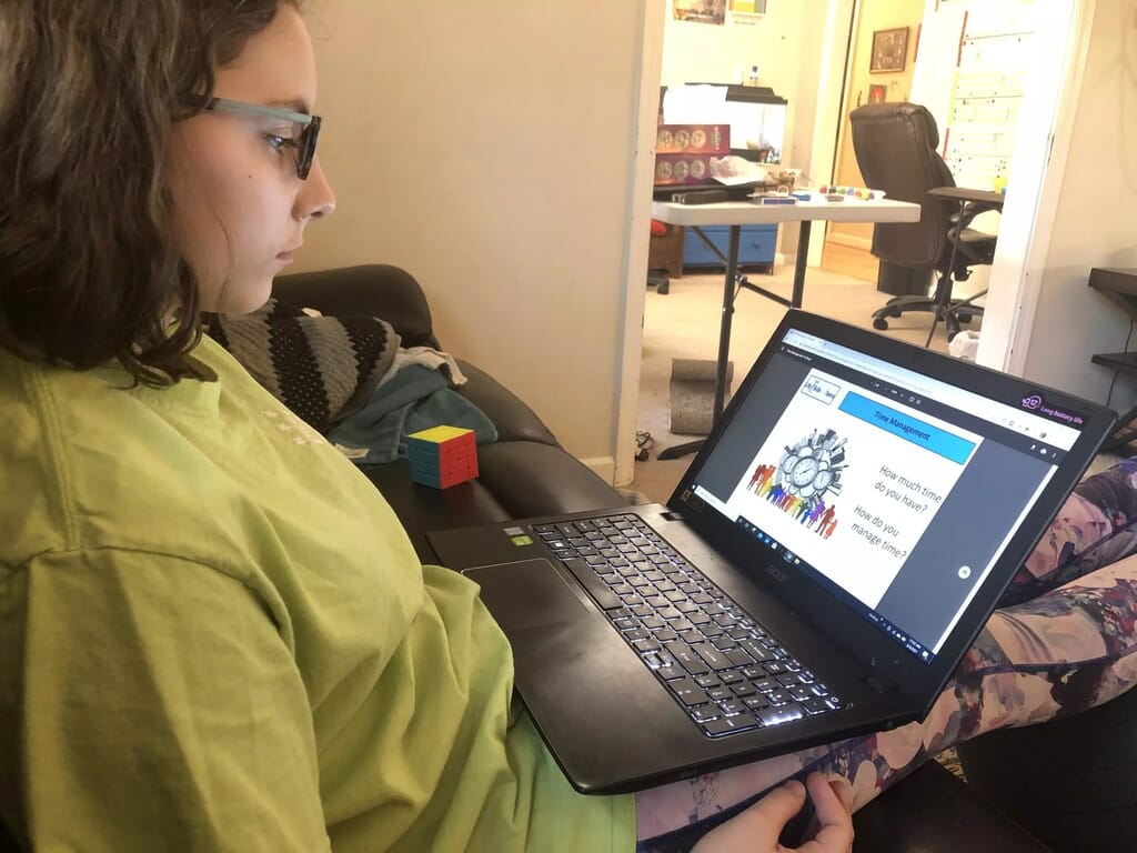 Starting the time management lesson of the Mr. D Math College and Career Readiness live online course for teens.