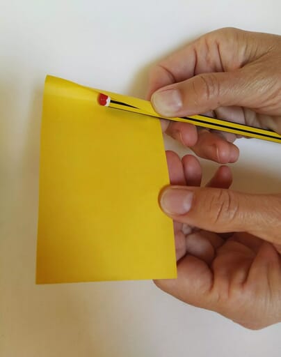 Easy 7 Step Cute Little Chicken Pencil Topper Craft Wrap yellow construction paper around pencil.