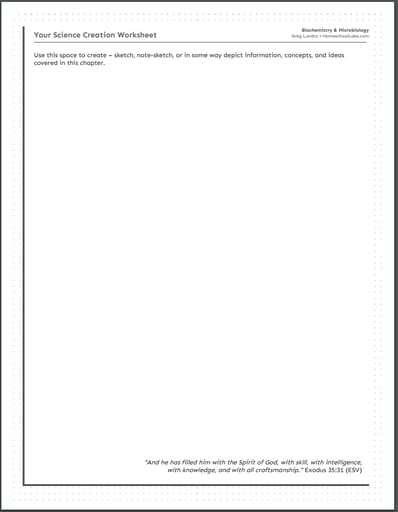 7 Reasons to try this 7 Week Biochemistry/Microbiology Course for Homeschool Science Because this course also teaches and encourages the development of strong study skills, some assignments are open-ended. You student will get as much out of the assignment as they put in, there is guidance in the video about what information they should include when completing these assignments.